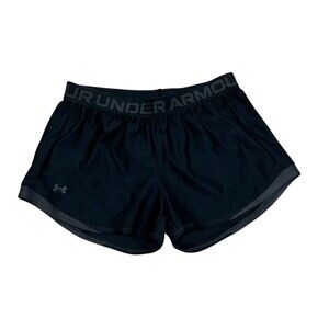Under Armour Play Up Shorts Womens M Black Athletic Running Training Logo